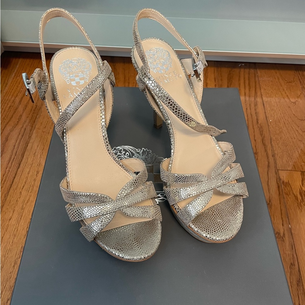 Vince Camuto Metallic Taupe High Heels